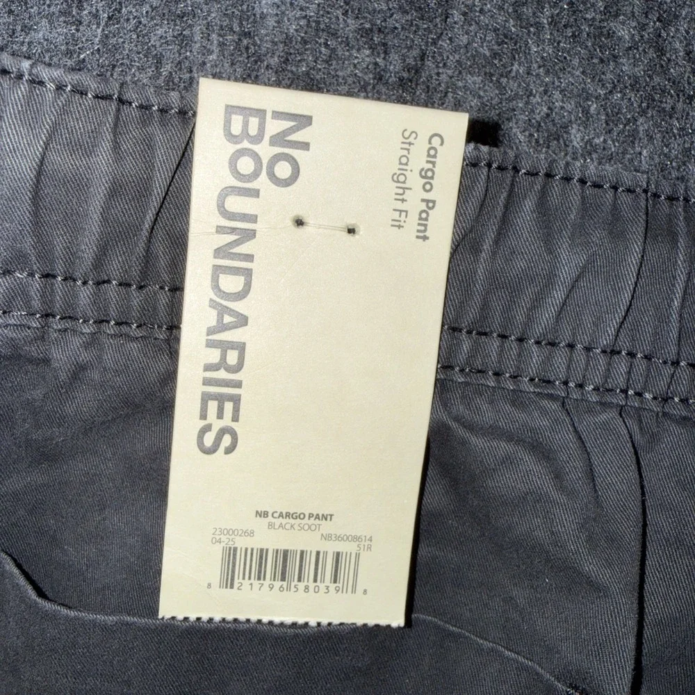 No Boundaries Cargo Pants Straight Fit Mens Sz M (32-34) Black Y2K Style Skater